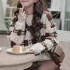 Women's new autumn/Winter 2024 stylish and versatile sweater with a color-blocking round-neck pullover details Picture